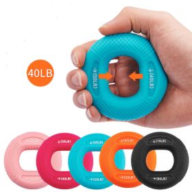 40-80LB Strength Hand Grip Ring; Muscle Power Training Silicone Ring; Fitness Body Building Carpal Expander Training Finger Ring - Black-70-80BL