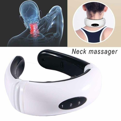 Electric Tens Unit Pulse Neck Massager Magnetic Pulse Therapy Vertebra Relax - White Electric Tens Unit Pulse Neck Massager Magnetic Pulse Therapy Vertebra Relax - White
