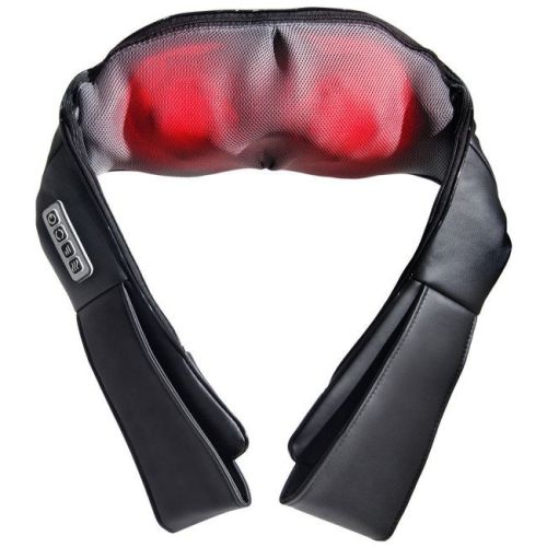 Electric Back and Neck Kneading Shoulder Massager with Heat Straps - black Electric Back and Neck Kneading Shoulder Massager with Heat Straps - black