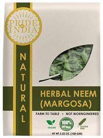 Pride Of India - Natural Neem/Margosa Herb, 100 gm Whole Leaf - Herbs