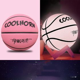 Luminous Luminous Basketball PU Soft Leather Outdoor Wear-resistant And Non-slip (Option: Luminous pink-6Ball)