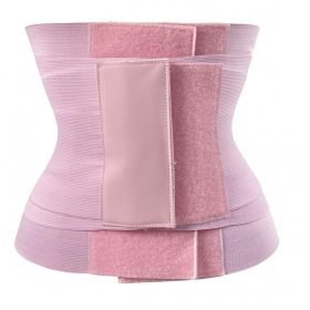 Sports Three-stage Velcro Plastic Belt Waist Trainer (Option: Pink-2XL 3XL)